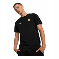 Koszulki męskie - PUMA KOSZULKA MĘSKA T-SHIRT FERRARI RACE COLORED SHIELD TEE CZARNA r.XL - miniaturka - grafika 1