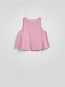 Swetry damskie - Reserved - Luźna bluzka z wiskozą - jasnofioletowy - miniaturka - grafika 1