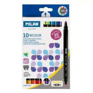 Flamastry Milan bicolor cienkie 20 kolorów - Artykuły biurowe - miniaturka - grafika 2