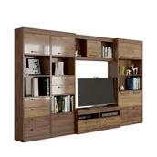 Inne meble do salonu - Meblościanka 3 Maximus MebloCross Sonoma Jasna / Biały Połysk - miniaturka - grafika 1