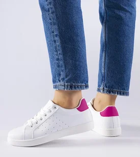 Biało-różowe sneakersy Bourassa-39 - Sneakersy damskie - miniaturka - grafika 1