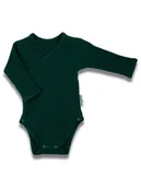 Body dla niemowląt - Niemowlęce body bawełniane na długi rękaw w prążek zielone Nicol,r.56 - miniaturka - grafika 1