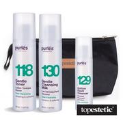 Purles Purles Cleasing Set ZESTAW Mleczko do demakijażu 200 ml + Delikatny tonik 200 ml + Pianka myjąca 1