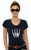 Koszulki jeździeckie - Koszulka SPOOKS Crown damska granatowa, rozmiar: S - miniaturka - grafika 1