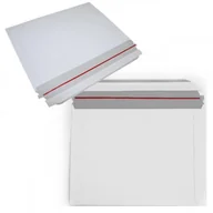 Szkolne artykuły papiernicze - Koperta kartonowa kurierska 270x378mm biała klapka - miniaturka - grafika 1