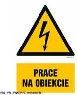 Tablice BHP - SIGNPROJECT HA025 - Prace na obiekcie 350x525 - miniaturka - grafika 1