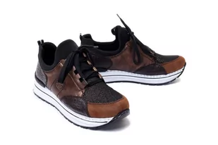 RIEKER SNEAKER N6983-24 brown combination, półbuty damskie - Rieker - Półbuty damskie - miniaturka - grafika 1