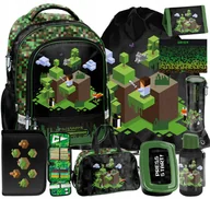 Plecaki szkolne i tornistry - 9w1 Plecak Minecraft Gra Szkolny Gaming Dla Chłopaków Do 1 Klasy Komplet - miniaturka - grafika 1