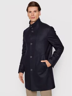 Oscar Jacobson Płaszcz wełniany Storviker Coat 7154 5464 Granatowy Regular Fit - Płaszcze męskie - miniaturka - grafika 1