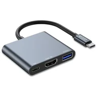 Stacje dokujące i replikatory portów - Stacja dokująca TECH-PROTECTT V1-Hub 3w1 Szary - miniaturka - grafika 1