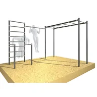 Wyposażenie sportowe i gimnastyczne - Drabinka gimnastyczna ogrodowa z drążkiem i poręczami Street workout UNDERFIT UF - miniaturka - grafika 1