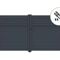 Bramy garażowe - Brama skrzydłowa elektryczna 3m CASANOOV CARPATIA 300B160 szara + napęd TANKER B700 - miniaturka - grafika 1