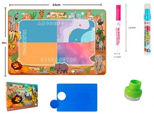 mata do kolorowania wodnym pisakiem - safari - Zabawki kreatywne - miniaturka - grafika 1