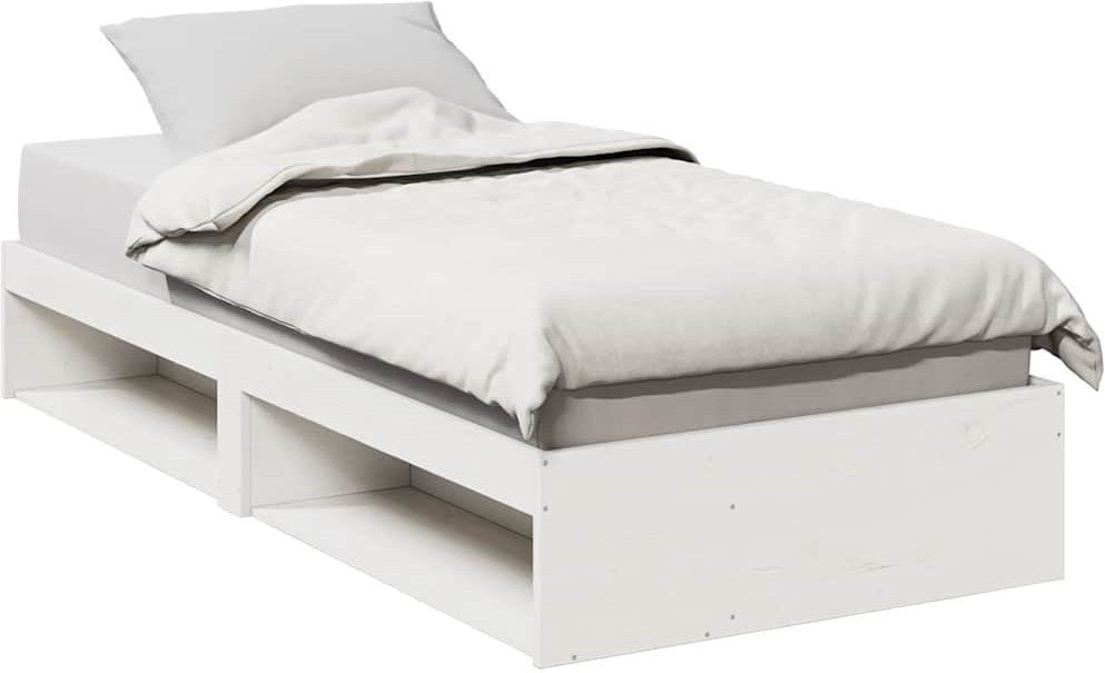 vidaXL Łóżko dzienne bez materaca białe 100x200 cm lite drewno sosnowe