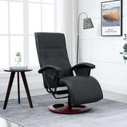 Fotele - vidaXL Fotel obrotowy, czarny, sztuczna skóra - miniaturka - grafika 1