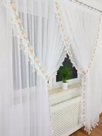 Firany - ELEGANCKA FIRANA GOTOWA Z GIPIURĄ DO SALONU POKOJU DŁUGA WOAL 400X250CM - miniaturka - grafika 1