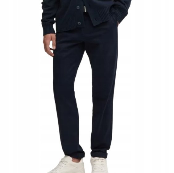 TOMMY HILFIGER GRANATOWE SPODNIE CHINOS Z GUZIKIEM I KIESZENIAMI 40/30 1J5D