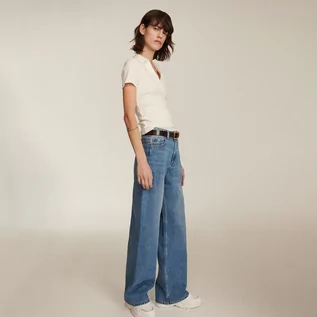 Spodnie damskie - Reserved Jeansy wide leg - Niebieski - grafika 1