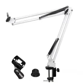 Akcesoria do komputerów stacjonarnych - FONOTE NB35 WH Ramię mikrofonowe, sprężynowe, białe - miniaturka - grafika 1