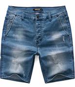 Spodenki męskie - Spodnie męskie krótkie niebieskie jeansowe Recea - miniaturka - grafika 1