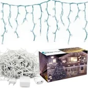 Oświetlenie świąteczne - Sople lampki 100LED kurtyny świetlne Biały Zimny - miniaturka - grafika 1