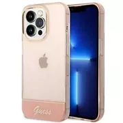 Etui i futerały do telefonów - Guess GUHCP14LHGCOP iPhone 14 Pro 6,1` różowy/pink hardcase Translucent - miniaturka - grafika 1