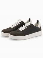 Sneakersy męskie - Oldschoolowe sneakersy męskie ciemnobrązowe V3 OM-FOSL-0170 40 - miniaturka - grafika 1