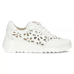 Skórzane sneakersy damskie Filippo DP4690/23 WH białe - Sneakersy damskie - miniaturka - grafika 3