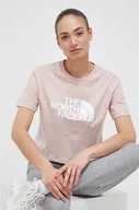 Koszulki sportowe damskie - The North Face t-shirt bawełniany kolor różowy - miniaturka - grafika 1