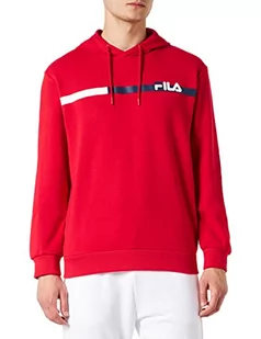 FILA Męska bluza z kapturem Sanford Block Stripes, True Red, S, czerwony (True Red), S - Bluzy męskie - miniaturka - grafika 1
