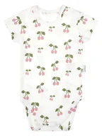 Body dla niemowląt - Dziewczęce body bawełniane krótki rękaw Wisienki kremowy, Nicol,r.68 - miniaturka - grafika 1