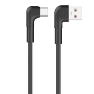 Kable USB - Maxlife kabel kątowy MXUC-09 USB - USB-C 1,0 m 3A czarny - miniaturka - grafika 1
