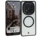 Etui i futerały do telefonów - Bizon MatteO z MagSafe do Xiaomi Redmi Note 14 Pro 5G / 14 Pro Plus 5G / Poco X7 Półprzezroczyste z czarną ramką - miniaturka - grafika 1