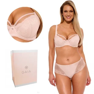 Biustonosz z koronką GAIA Semi-Soft Elin 1263 półusztywniany perłowy  90E - Biustonosze - miniaturka - grafika 1