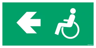 AC058 KIERUNEK EWAKUACJI DLA NIEPEŁNOSPRAWNYCH W LEWO, KS - FOLIA PODŁOGOWA FOTOLUMINESCENCYJNA; (600X300MM) - Systemy ekspozycyjne i znaki informacyjne - miniaturka - grafika 1
