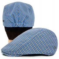Czapki męskie - KASZKIET Męski Bawełniany na Lato Czapka w Kratę Cienki NIEBIESKI PakoJeans - miniaturka - grafika 1