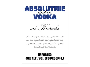 Etykiety personalizowane na butelkę Absolut - 9 szt. - Gadżety na imprezę - miniaturka - grafika 1