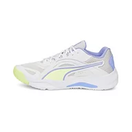 Czółenka - PUMA Unisex SolarSTRIKE II wewnętrzne buty czółenka, biało-żelowe jasne-Elektro fioletowy, 31,5 UK - miniaturka - grafika 1