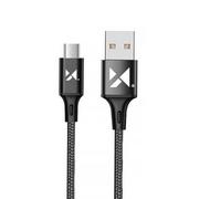 Kable USB - Wozinsky kabel przewód USB - microUSB 2,4A 2m czarny (WUC-M2B) - miniaturka - grafika 1