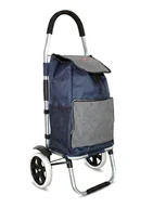 Torby i wózki na zakupy - Wózek na zakupy Trolej ST300 granatowo-szary klapa z klamrą wodoodporny kieszeń chłodząca - miniaturka - grafika 1