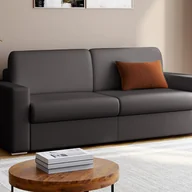 Sofy i kanapy - Kanapa 4-osobowa z ekspresowym mechanizmem rozkładania z ekoskóry CALITO - Czarny - Wymiary miejsca do spania: 160 cm - Materac 16 cm z pamięcią kszta - miniaturka - grafika 1