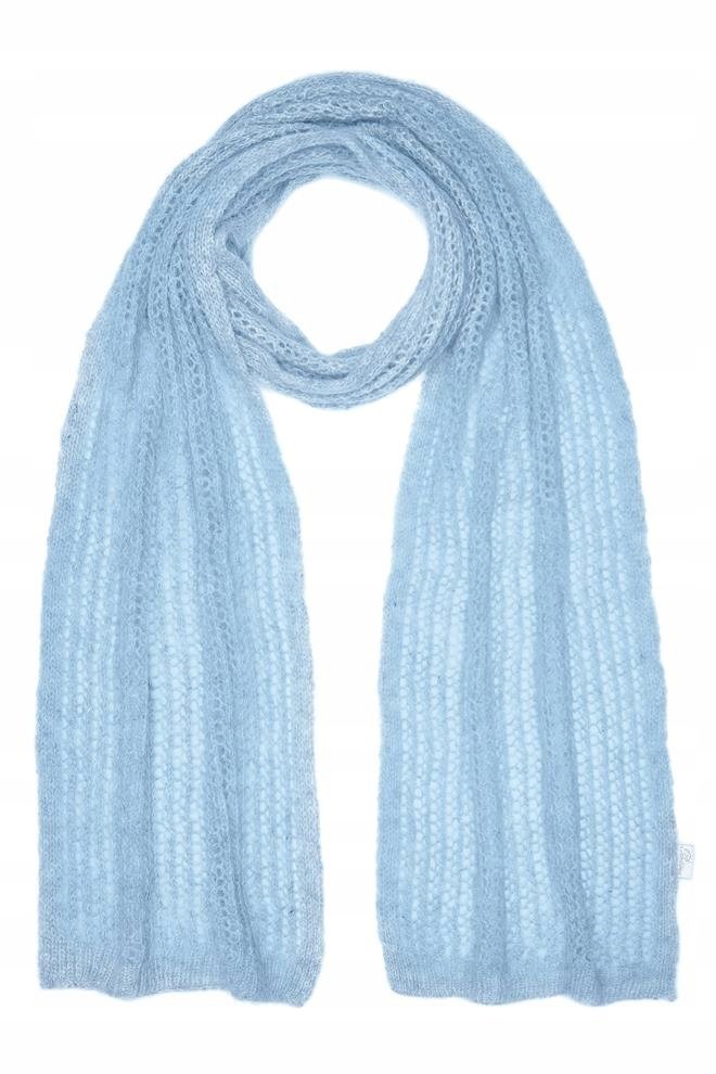 Szal damski z angory Lirio Błękit