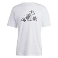 Koszulki męskie - Koszulka męska adidas TRAIN ESSENTIALS SEASONAL GRAPHIC biała IJ9603-S - miniaturka - grafika 1