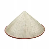 Dodatki do strojów karnawałowych - Kapelusz Wietnamczyka Beżowy Stożkowy Przebranie Czapka Karnawał Halloween - miniaturka - grafika 1