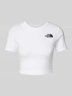 Koszulki i topy damskie - T-shirt krótki z wyhaftowanym logo - miniaturka - grafika 1