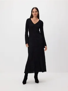 Reserved - Wzorzysta sukienka maxi - czarny - Sukienki - miniaturka - grafika 1