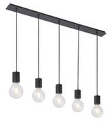 Lampy sufitowe - Globo Lighting Lampa wisząca czarny metal Hermine 54030-5H - miniaturka - grafika 1