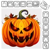 Pasmanteria - Naprasowanka Halloween Pomysł Dynia 35 do 20cm - miniaturka - grafika 1