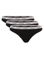 Majtki damskie - Calvin Klein Stringi w 3-paku Kobiety Bawełna czarny jednolity, M - miniaturka - grafika 1