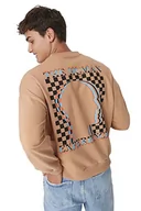 Bluzy męskie - TRENDYOL Męska bluza z mieszanki bawełny - beżowa - oversize S beżowa, BEŻOWY, S - miniaturka - grafika 1